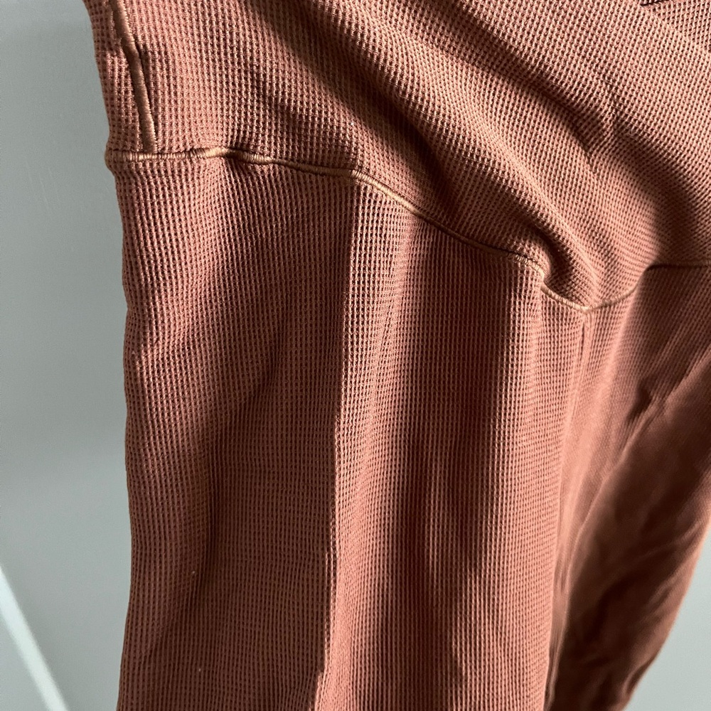 Offline Aerie Rust Waffle Crossover Leggings